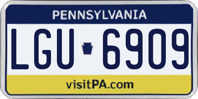 PA license plate LGU6909