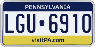 PA license plate LGU6910
