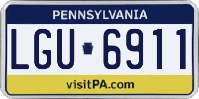 PA license plate LGU6911