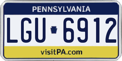 PA license plate LGU6912