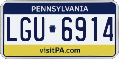 PA license plate LGU6914