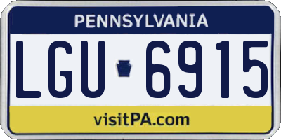 PA license plate LGU6915