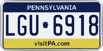 PA license plate LGU6918