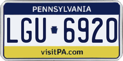 PA license plate LGU6920