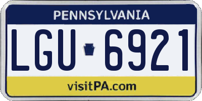 PA license plate LGU6921