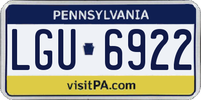 PA license plate LGU6922