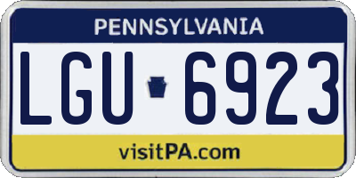 PA license plate LGU6923