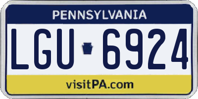 PA license plate LGU6924