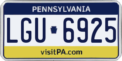 PA license plate LGU6925