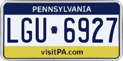 PA license plate LGU6927