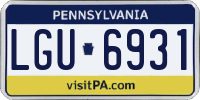 PA license plate LGU6931