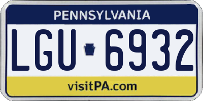 PA license plate LGU6932