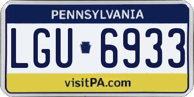 PA license plate LGU6933
