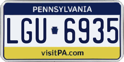 PA license plate LGU6935