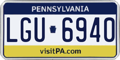 PA license plate LGU6940