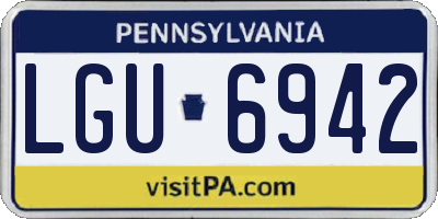 PA license plate LGU6942