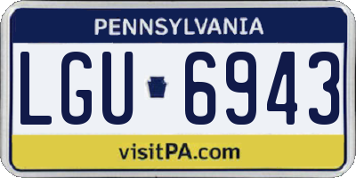 PA license plate LGU6943