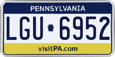 PA license plate LGU6952