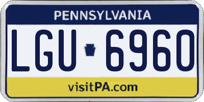 PA license plate LGU6960