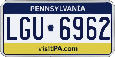 PA license plate LGU6962