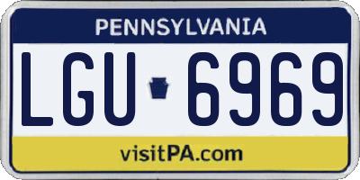 PA license plate LGU6969