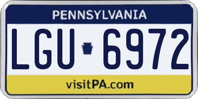 PA license plate LGU6972