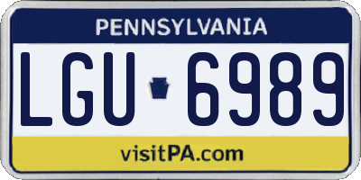 PA license plate LGU6989