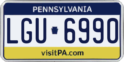 PA license plate LGU6990