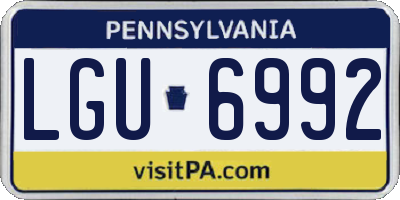 PA license plate LGU6992