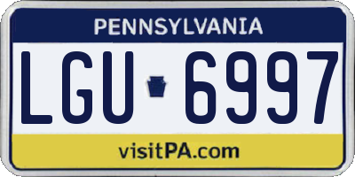 PA license plate LGU6997