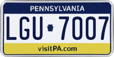 PA license plate LGU7007