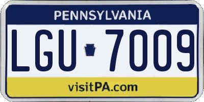 PA license plate LGU7009