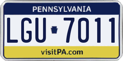 PA license plate LGU7011