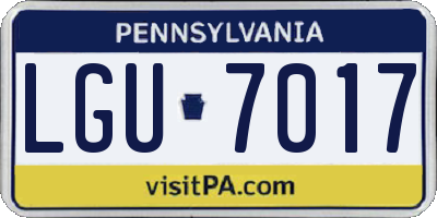 PA license plate LGU7017