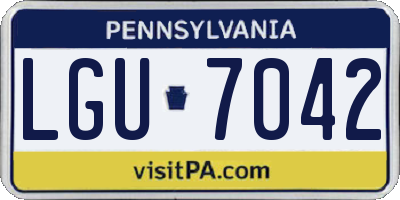 PA license plate LGU7042