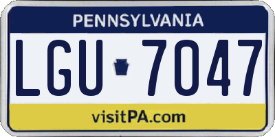 PA license plate LGU7047
