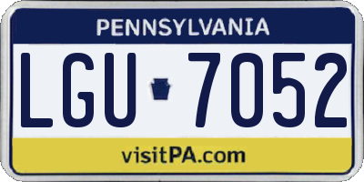 PA license plate LGU7052