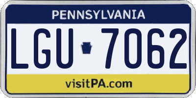 PA license plate LGU7062
