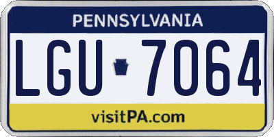 PA license plate LGU7064