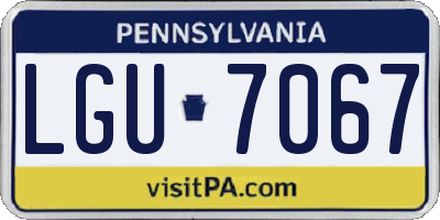 PA license plate LGU7067