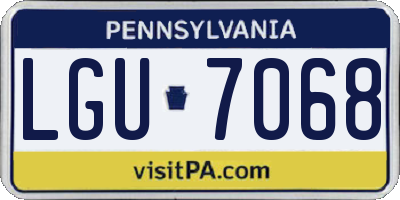 PA license plate LGU7068