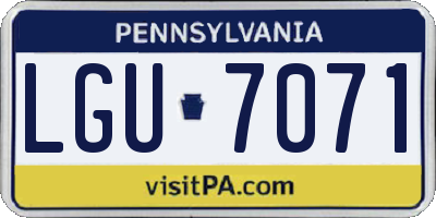 PA license plate LGU7071