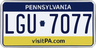 PA license plate LGU7077