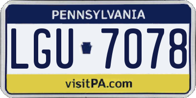 PA license plate LGU7078