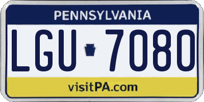 PA license plate LGU7080