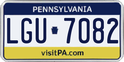 PA license plate LGU7082