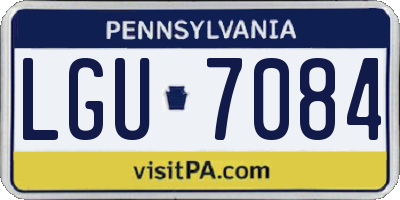 PA license plate LGU7084