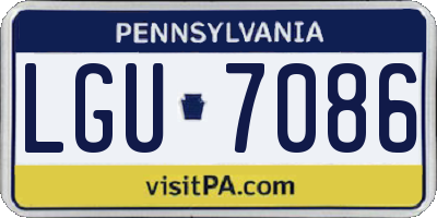 PA license plate LGU7086