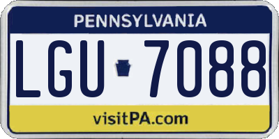 PA license plate LGU7088