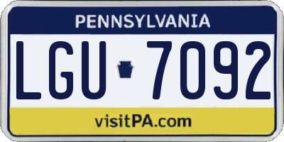 PA license plate LGU7092
